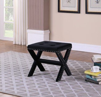 Best Master Furniture Sasha Velvet Accent Bench with Silver Nailhead Trim