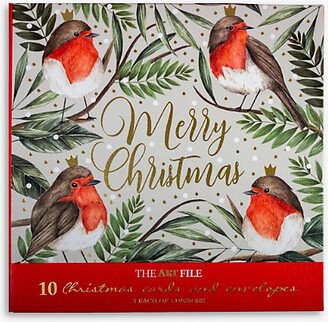 Selfridges Edit Robin 'Season's Greeting' Christmas Card 14cm x 14cm