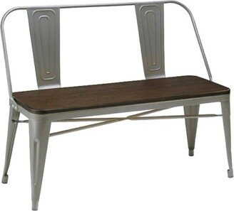 Neos Modern Furniture Metal Dining Wood top Bench