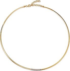 Alberto Amati 14K Yellow Gold Diamond Omega Link Collar Necklace, 16-18