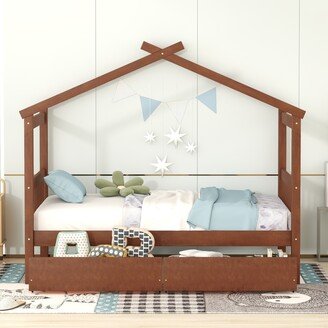 Sunmory Creativity House Bed Playhouse Design Twin Size Kids Bed