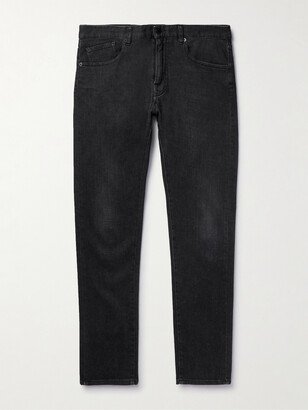 Slim-Fit Washed Straight-Leg Jeans