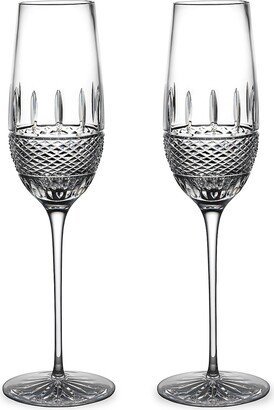 Irish Lace 2-Piece Glass Flute Set