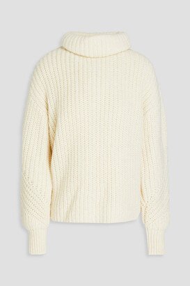 Clayton asymmetric ribbed merino wool-blend turtleneck sweater