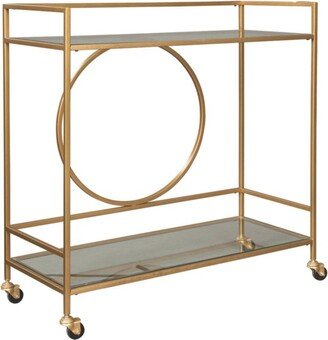 Jackford Bar Cart Antique Gold Finish