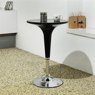 BESTCOSTY Round Bar Pub Table with Adjustable Height for bistro cafe