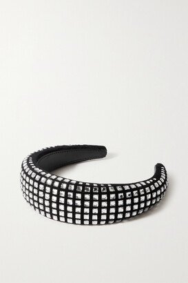 Embellished Velvet Headband - Black