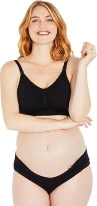 Full Coverage Seamle Nuring & Maternity Bra (D+ Cup Size) - Black, L |