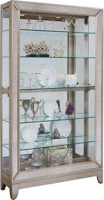 Platinum Finish Wood Side Door Entry Curio Cabinet - 46 x 14 x 82