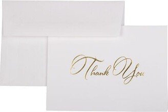 Jam Paper Blank Thank You Cards Set - Thank You Cards - Bright Cards with Script - 104 Cards 100 Matching Envelopes