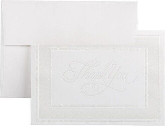 Jam Paper Blank Thank You Cards Set - Cards with Border - 104 Cards 100 Envelopes