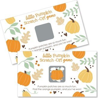 Big Dot of Happiness Little Pumpkin - Fall Birthday Party or Baby Shower Game Scratch Off Cards - 22 Count