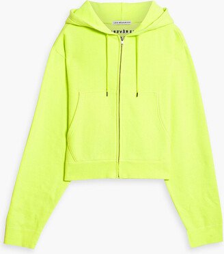 Neon cotton-fleece zip-up hoodie