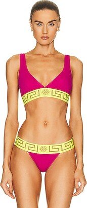 Greca Border Triangle Bra in Pink