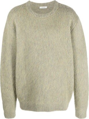 Crew-Neck Brushed-Effect Jumper-AA