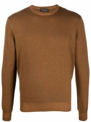 Fine-Knit Ribbed-Trim Jumper-AA