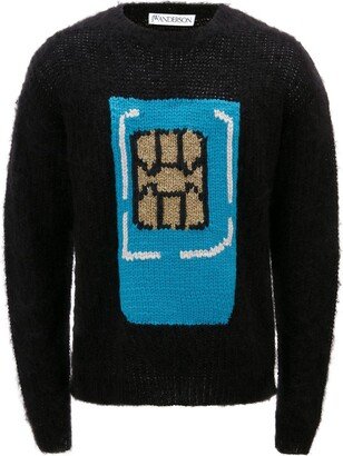 Sim Card crew-neck jumper