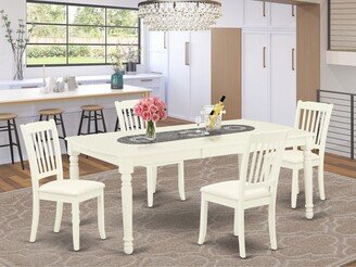 7 Pc Dining set with a Kitchen Table and 6 Wood Seat Kitchen Chairs in Oak Finish-AH