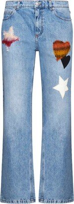 Patch Detailed Flared Jeans-AB