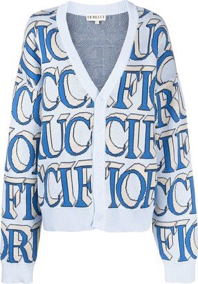 Monogram Intarsia-Knot Logo Cardigan