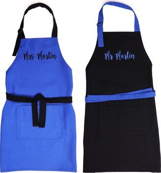 Couple Aprons Set Anniversary Gift For Cooking Kitchen Matching Mr & Mrs