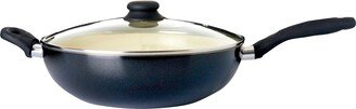 Dunelm Black Ceramic Lidded 32cm Wok Black