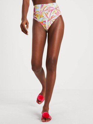 Anemone Floral High-Waist Bikini Bottom