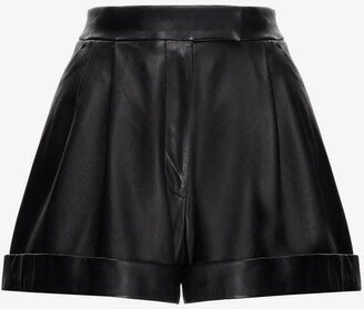 Women's High-Waisted Leather Short In Black