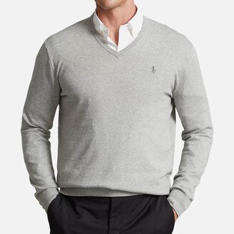 Slim Fit Cotton V-Neck Jumper