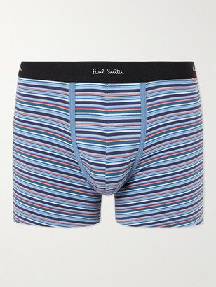 Long-Length Striped Stretch-Cotton Boxer Briefs-AB