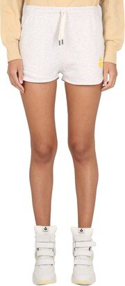 Logo Printed Drawstring Track Shorts-AA