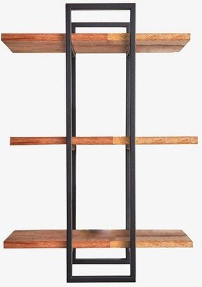 32 Rectangle Wood Shelving Wall Display Black - Ore International