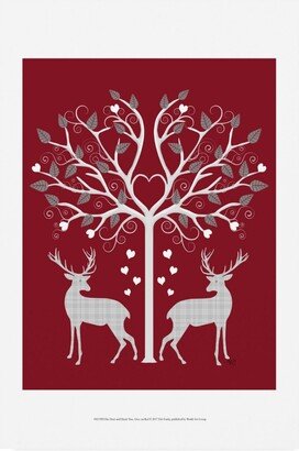Fab Funky Christmas Des Grey on Red Canvas Art - 19.5