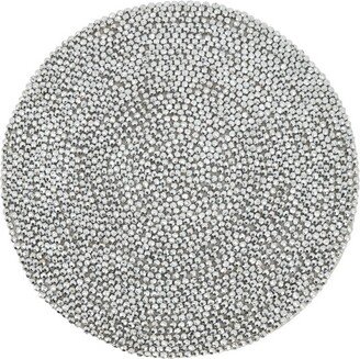 Saro Lifestyle Beaded Design Placemat (Set of 4), Silver, 15 Round