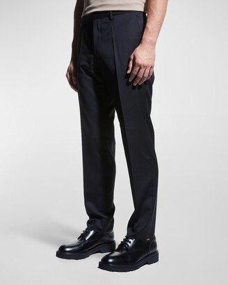 Men's Genesis Slim-Fit Wool Trousers, Black