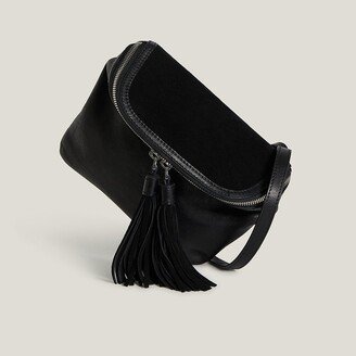 Convalore Convertible Fringe Belt Bag in Black