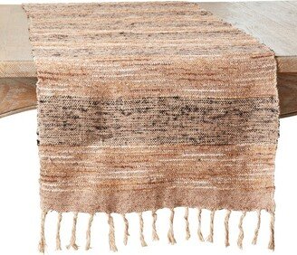 Saro Lifestyle Table Runner with Stripe Design, 16x72, Brown