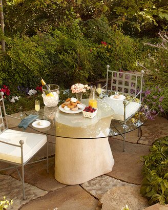 The Phillips Collection Log Glass-Top Outdoor Dining Table