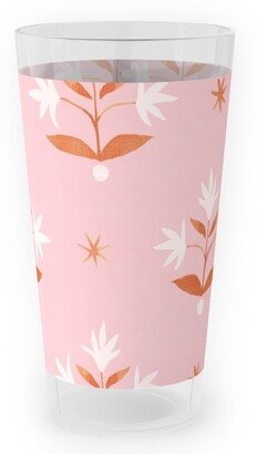Outdoor Pint Glasses: Thistle Stars - Pink And Orange Outdoor Pint Glass, Pink