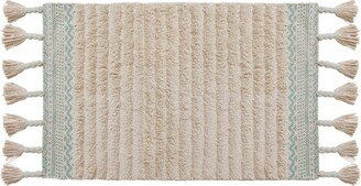 Overtufted Cotton Fringe Bath Rug, 20