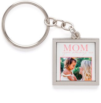 Key Rings: You Amaze Me Pewter Key Ring, White