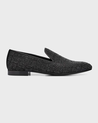 Men's Crystal Croc-Effect Smoking Slippers