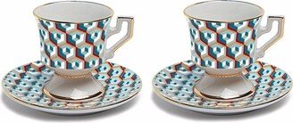 Abstract-Print Espresso Cup (Set Of Two)