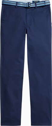 Blue chino trousers with belt-AB