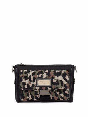 Leopard Jacquard Crossbody Bag