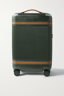 Net Sustain Aviator Carry-on Vegan Leather-trimmed Recycled Hardshell Suitcase - Green