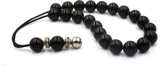 Onyx Worry Beads, Greek Komboloi, Black & Metal Beads Stress Relief Kompoloi Gift
