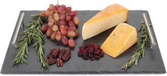 Fete Slate Cheese Board and Chalk Set, Natural Slate with Velvet Backing, 15.75 by 11.75, Cheese Service, Entertaining Gift Set