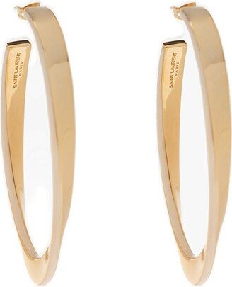 Oval Curved Hoop Earrings