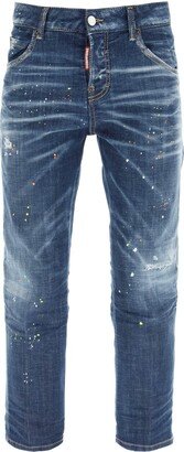 Dark Techno Surf Wash Cool Girl Cropped Jeans-AB